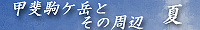 甲斐駒ケ岳とその周辺 夏